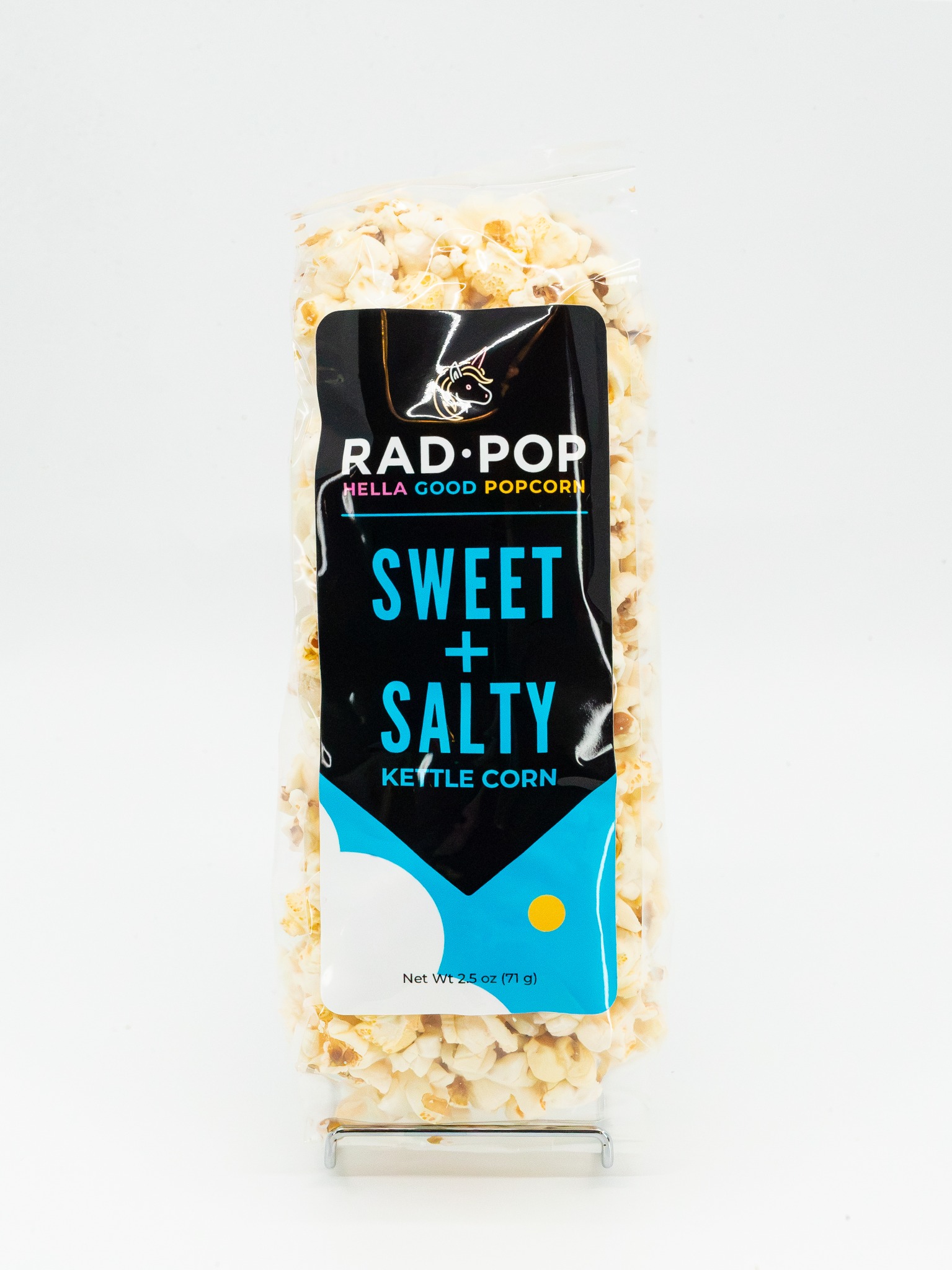Rad Pop Sweet + Salty popcorn in its retail bag